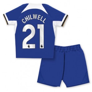 Chelsea Ben Chilwell #21 Dětské Domácí dres komplet 2023-24 Krátký Rukáv (+ trenýrky)